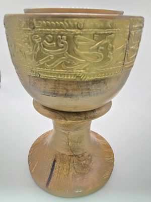 Wooden Incense Burner with Brass Belt